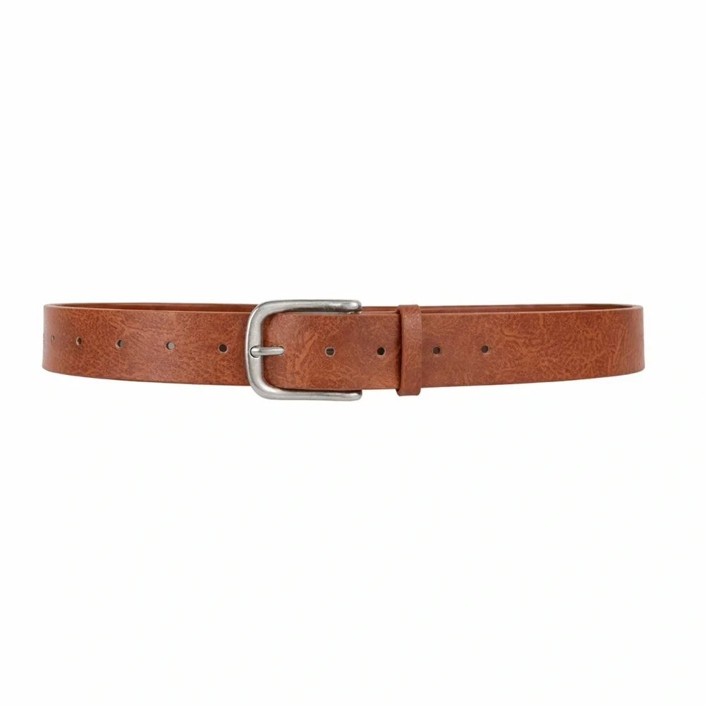 Camel Leopard Print Stud Belt